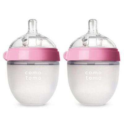 Mamadeira De Silicone Bebê Verde Rosa 2pink 150ml