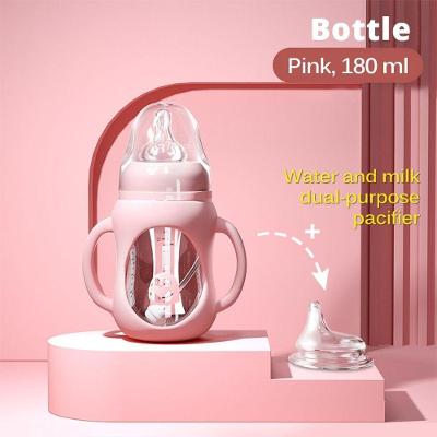 Mamadeira De Vidro Dupla Pink 180ml Cup Head