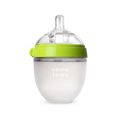 Mamadeira De Silicone Bebê Verde Rosa 1 Green 150ml