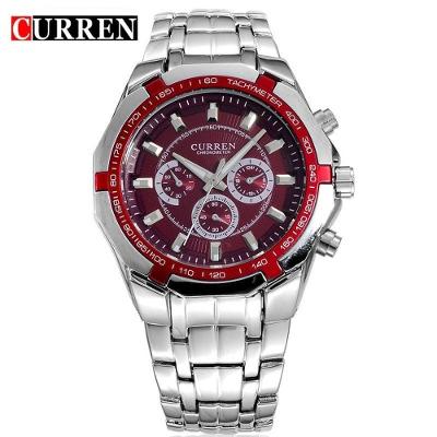 Relógio Masculino Curren 8084 À Prova D'Água Vermelho