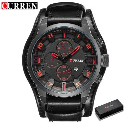 Relógio Masculino Curren 8225 À Prova D'Água Vermelho