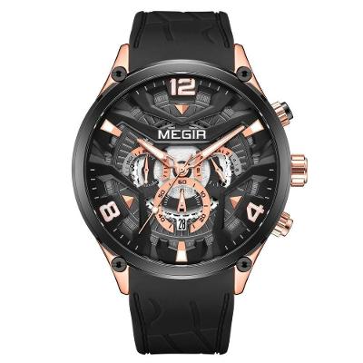 Relógio Masculino Megir 2222 à Prova D'água Ouro Rosa