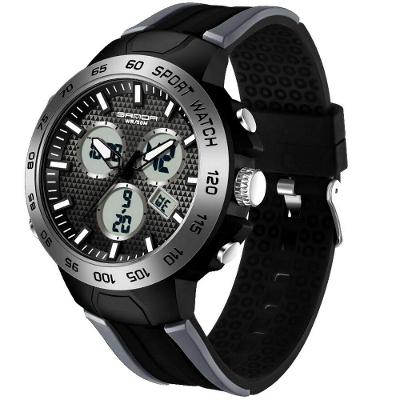 Relógio Pulso Digital Masculino Display Duplo A Prova D`Água