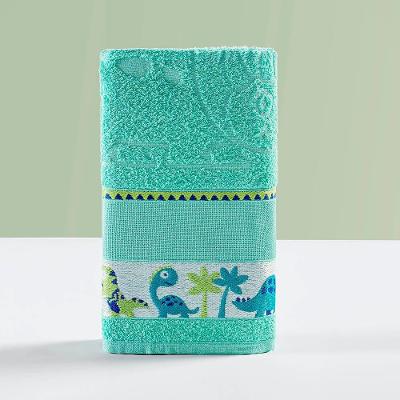 Toalha Infantil Happy World 1,15M X 75Cm Tecido 100% Algodão Macio - Dinossauro Verde