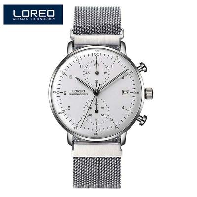 Relógio Masculino Loreo 6112 à Prova D' água Prata