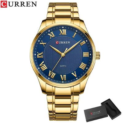 Relógio Masculino Curren 8409 À Prova D'Água Ouro