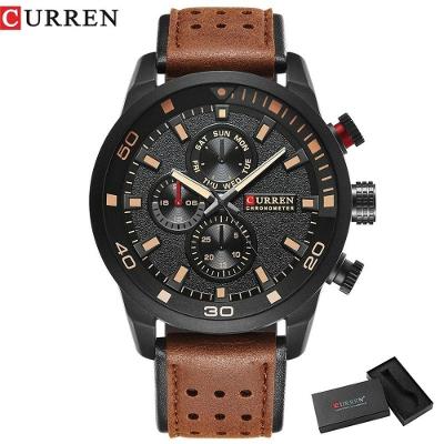 Relógio Masculino Curren 8250 À Prova D'Água Marrom