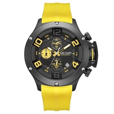 Relógio Masculino Megir Mg-8115 à Prova D'água Amarelo
