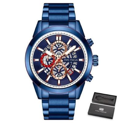 Relógio Masculino Mini Focus Mf0285g à Prova D'água Azul