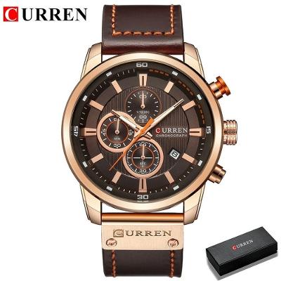 Relógio Masculino Curren 8291 À Prova D'Água Rosa