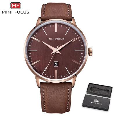 Relógio Masculino Mini Focus Mf0115g-4 à Prova D'água Castanho