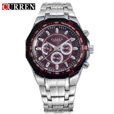 Relógio Masculino Curren 8084 À Prova D'Água Roxo