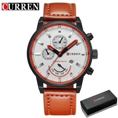 Relógio Masculino Curren 8217 À Prova D'Água Branco