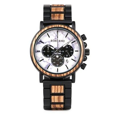 Relogio Masculino Bobo Bird Gp009-4 À Prova D'Água Preto