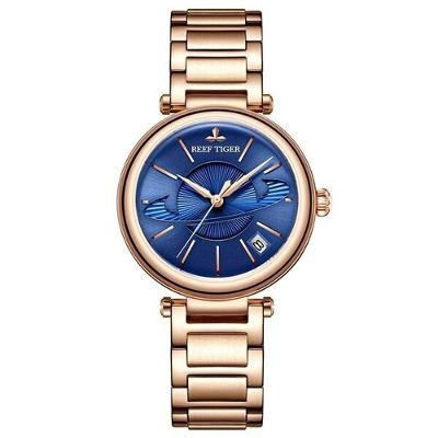 Reógio Feminino Reef Tiger Rga1591-yly à Prova D'água Azul