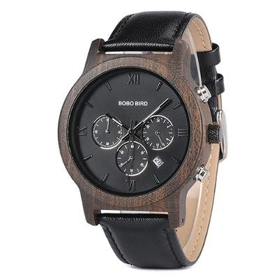 Relógio Masculino Bobo Bird Gp028 À Prova D'Água Preto