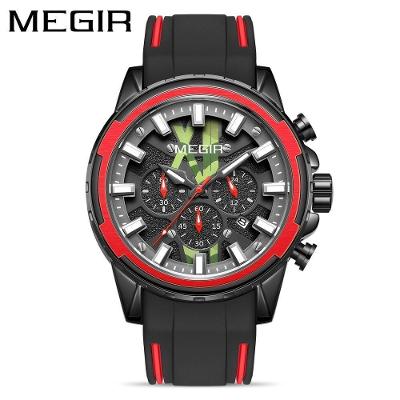 Relógio Masculino Megir 2133 à Prova D'água Vermelho