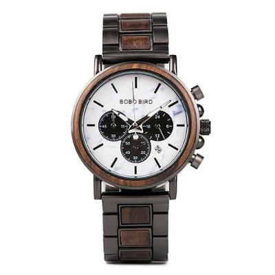 Relogio Masculino Bobo Bird Gp009-4 À Prova D'Água Marrom