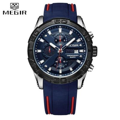 Relógio De Pulso Masculino Megir 2055 à Prova D'água Azul