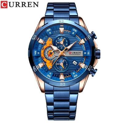 Relógio Masculino Curren 8402 à Prova D'água Azul
