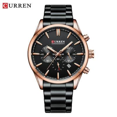 Relógio De Pulso Masculino Curren 84467 à Prova D'água Preto Fosco No