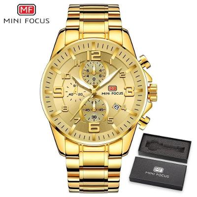 Relógio Masculino Mini Focus Mf0278g à Prova D'água Ouro