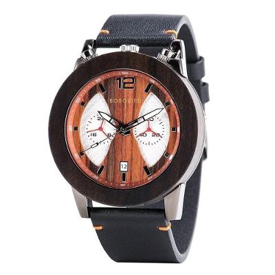 Relógio Masculino De Madeira Bobo Bird T030 À Prova D'Água Marrom