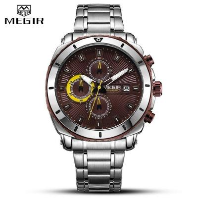 Relógio De Pulso Masculino Megir 2075 à Prova D'água Marrom