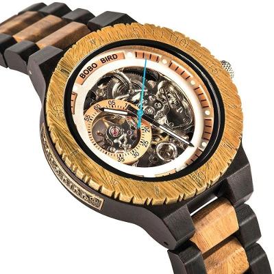 Relógio Masculino Bobo Bird Wr05 à Prova D'água Ouro