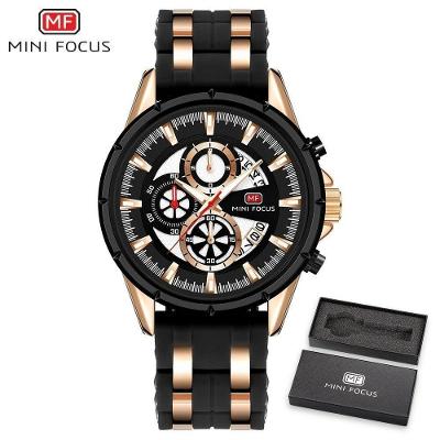 Relógio Masculino Mini Focus Mf0273g à Prova D'água Ouro Rosa