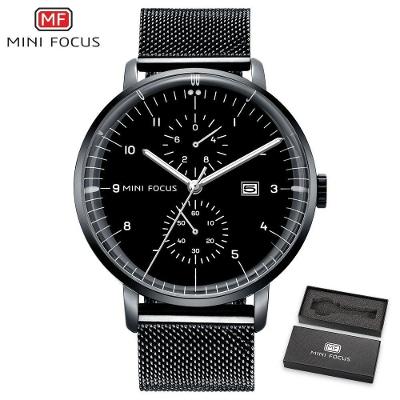 Relógio Masculino Mini Focus Mf0052g à Prova D'água Preto