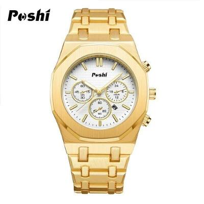 Relógio Masculino Poshi 915 à Prova D'água Branco