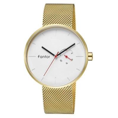 Relógio Masculino Fantor Wf1010g à Prova D'água Ouro