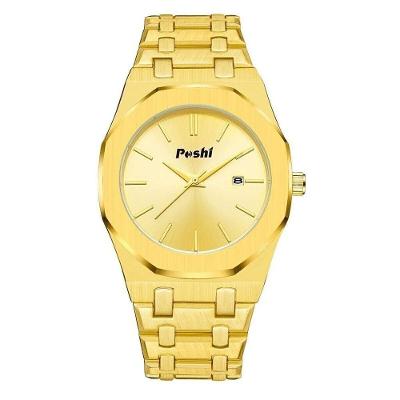 Relógio Masculino Poshi 948 à Prova D'água Ouro