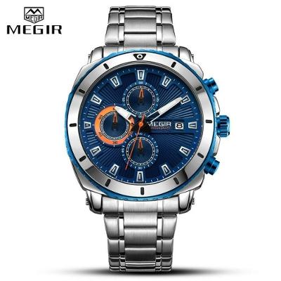 Relógio De Pulso Masculino Megir 2075 à Prova D'água Azul