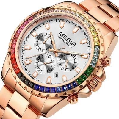 Relógio Masculino De Quartzo Smael 2227g à Prova D'água Ouro Rose