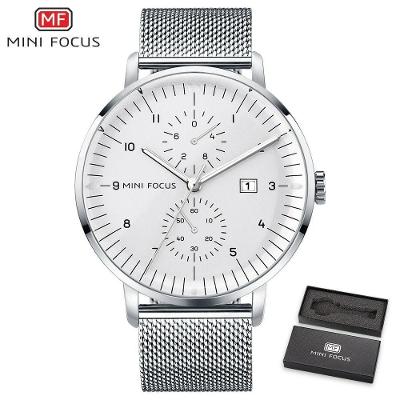 Relógio Masculino Mini Focus Mf0052g à Prova D'água Prata