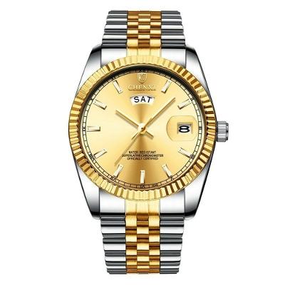 Relógio Masculino Chenxi Cx-004b à Prova D'água Ouro