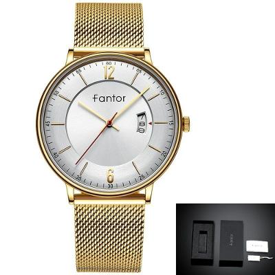 Relógio Masculino Fantor Wf1024g à Prova D'água Ouro