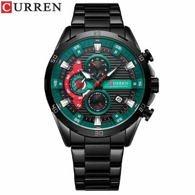 Relógio Masculino Curren 8402 à Prova D'água Verde