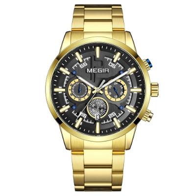 Relógio De Pulso Masculino Megir 2227 à Prova D'água Ouro