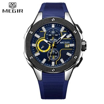Relógio Masculino Megir 2053 à Prova D'água Azul