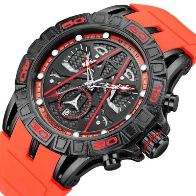 Relógio De Quartzo Masculino Megir 8110 à Prova D'água Laranja
