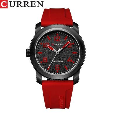 Relógio Masculino Curren 8454 à Prova D'água Vermelho No