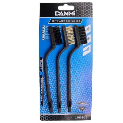 Kit 3 Escovas Aço Inox, Nylon Para Limpeza De Peças Danmi®