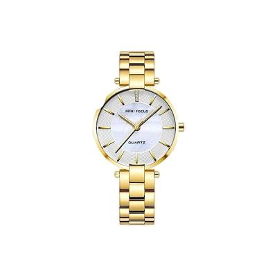 Relógio Minifocus Mf 0224 à Prova D' Água Pérola Dourado