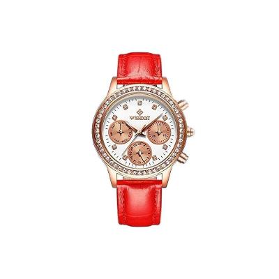Relógio Feminino Elegante De Couro Wishdoit Wsd-13n à Prova