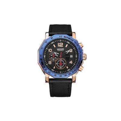 Relógio Pulseira De Couro Megir 2048 Esporte à Prova