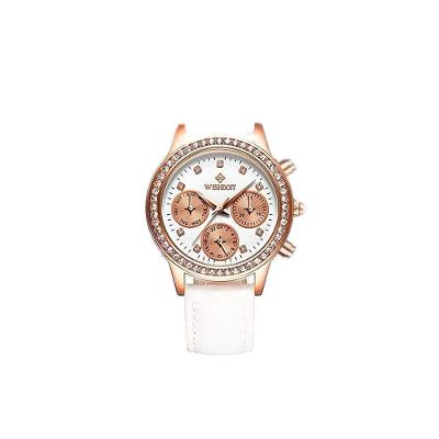 Relógio Feminino Elegante De Couro Wishdoit Wsd-13n à Prova