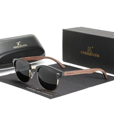 Óculos De Sol Polarizados Artesanal Retro Kingseven Madeira